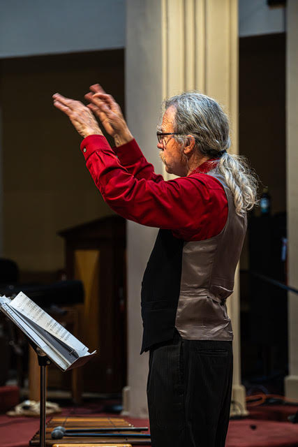 Frederick N. West conducting, 1 June 2024; photo by Mel Melton